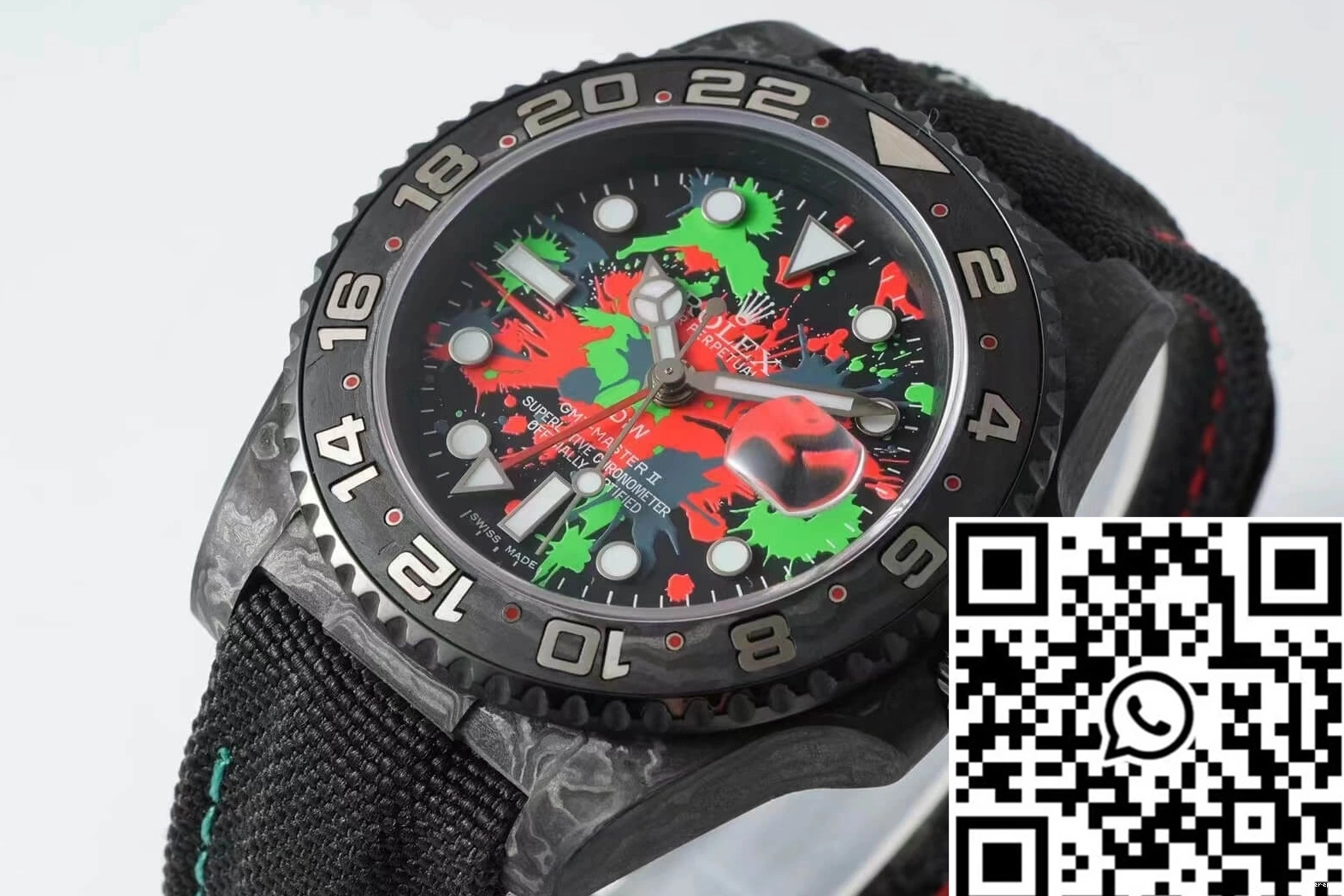 Carbon II Black 1164 Color Fiber Diw GMT-MASTER Dial Strap Resilient Fabric Rolex 0719